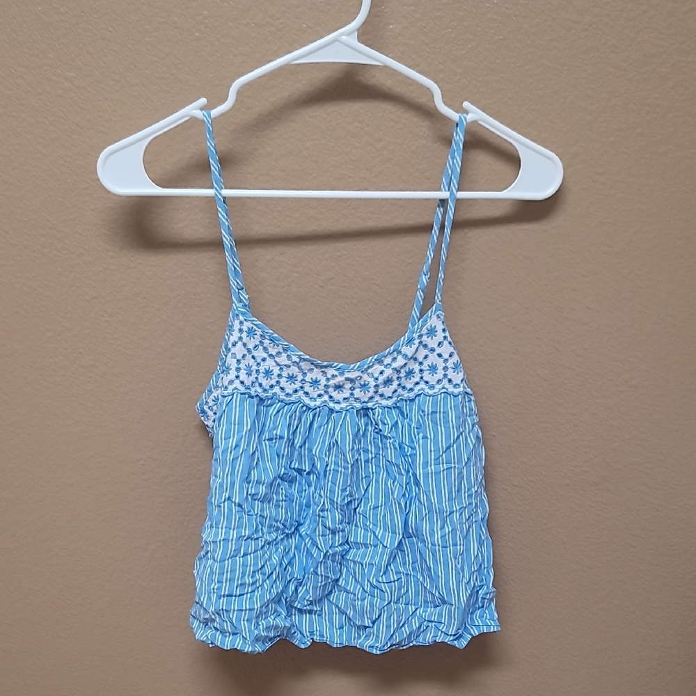 Chic Blue and White Striped Camisole 💙